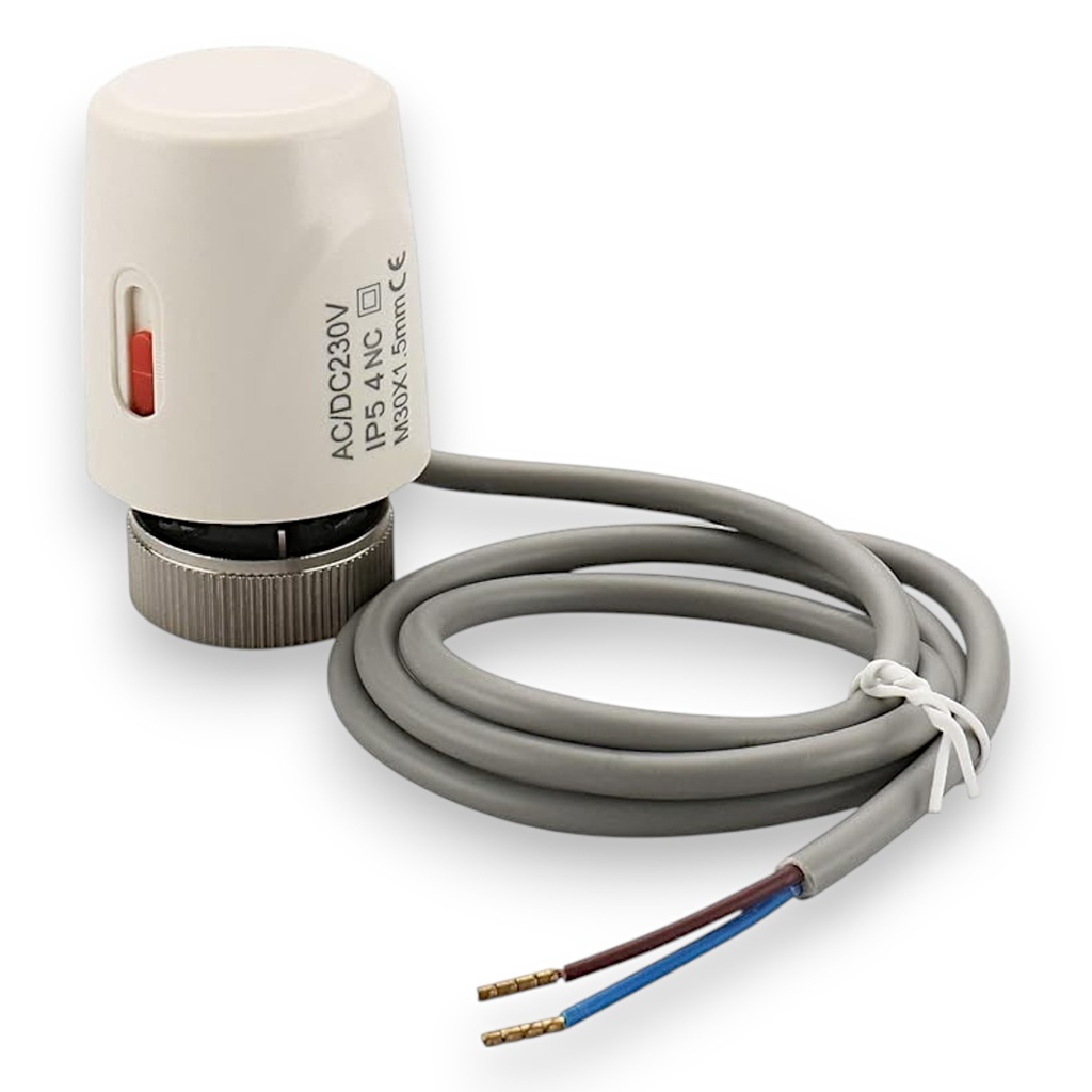 Actuador termoelectrico todo/nada 230V con adaptador y cable de 1 mt incluidos