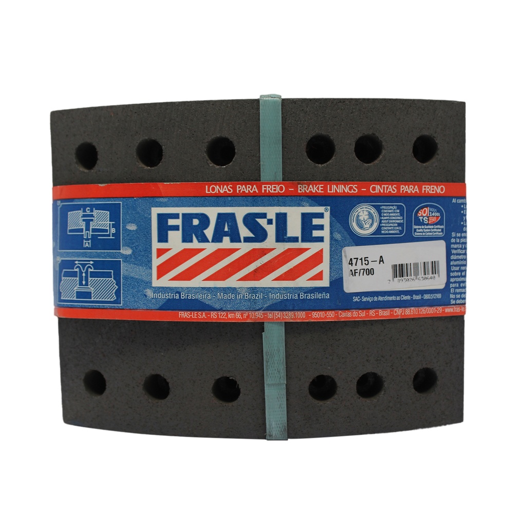 Juego de lonas traseras  y delanteras 6"  - 4715A Fras-le